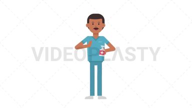 Indian Male Nurse Using Disinfectant Spray Stock Animation