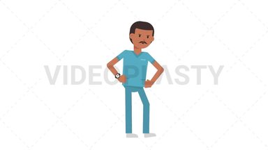 Indian Male Nurse Waiting Stock Animation