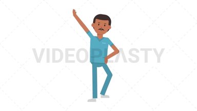 Indian Male Nurse Warmup Exercise Stock Animation