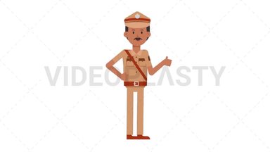 Indian Policeman Approve Stock Animation