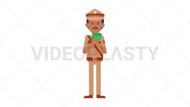 Indian Policeman Holding Cash Stock Animation