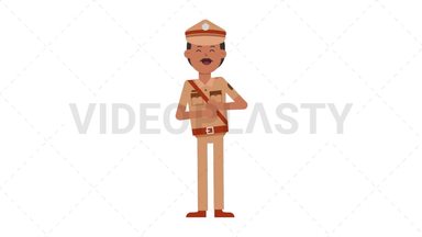 Indian Policeman Laughing Stock Animation