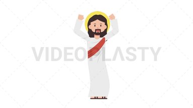 Jesus Cheer Stock Animation