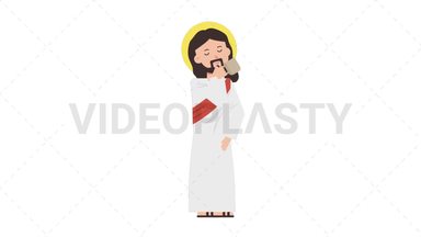 Jesus Drinking Coffee Stock Animation