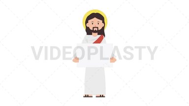 Jesus Holding Poster Stock Animation