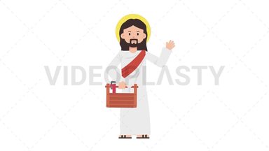 Jesus Holding Toolbox Stock Animation