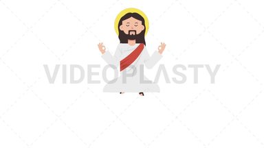 Jesus Meditating Stock Animation