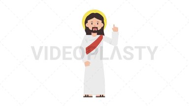 Jesus Pointing Above Stock Animation