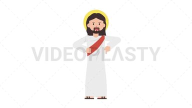 Jesus Pointing Below Stock Animation