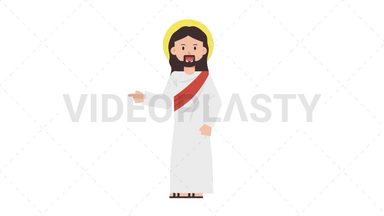Jesus Pointing Left Stock Animation