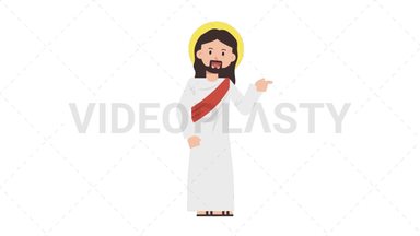 Jesus Pointing Right Stock Animation