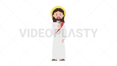 Jesus Talking on Microphone Stock Animation