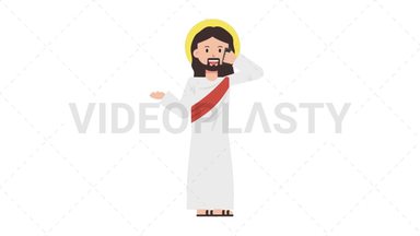 Jesus Talking on the Phone Happy Stock Animation