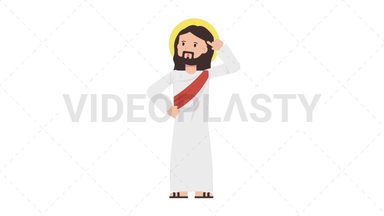 Jesus Thinking Stock Animation