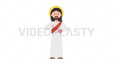 Jesus Using Disinfectant Spray Stock Animation