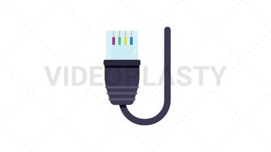 Lan Cable Icon Stock Animation