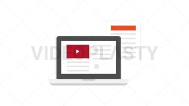 Laptop Flat Icon Stock Animation