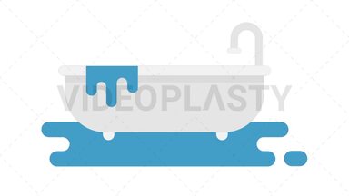 Leaking Bathtub Icon Stock Animation