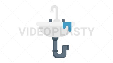 Leaking Sink Icon Stock Animation