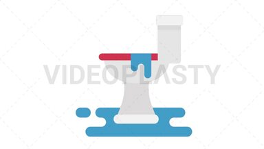 Leaking Toilet Icon Stock Animation
