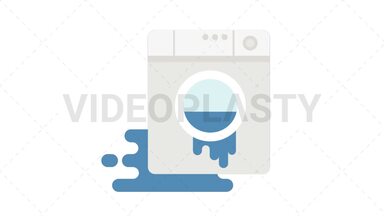 Leaking Washing Machine Icon Stock Animation