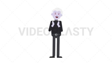 Male Vampire Clapping Stock Animation