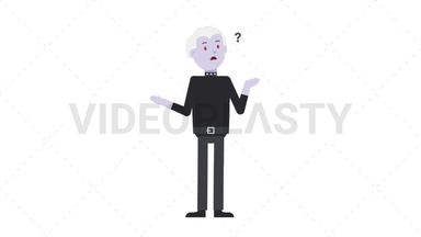 Male Vampire Confused Stock Animation