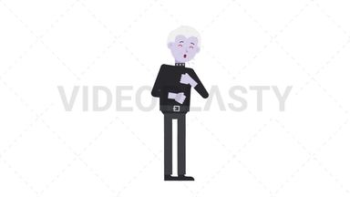 Male Vampire Coughing Stock Animation