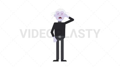 Male Vampire Crying Stock Animation