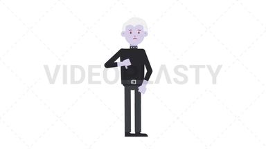 Male Vampire Disapprove Stock Animation