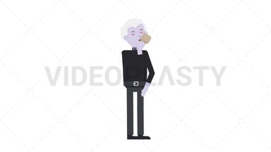 Male Vampire Drinking Coffee Stock Animation