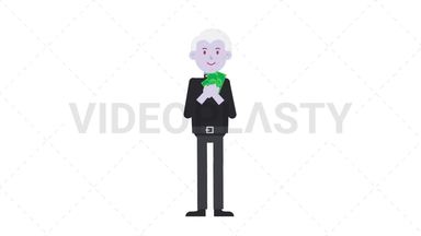 Male Vampire Holding Cash Stock Animation
