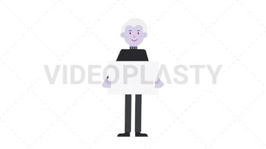 Male Vampire Holding Poster Stock Animation