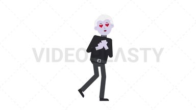 Male Vampire In Love Stock Animation