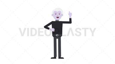 Male Vampire Pointing Above Stock Animation