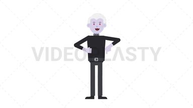 Male Vampire Pointing Below Stock Animation