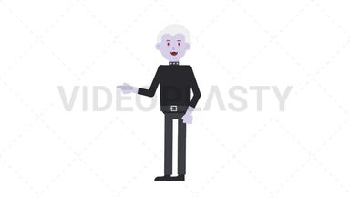Male Vampire Pointing Left Stock Animation