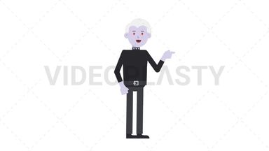 Male Vampire Pointing Right Stock Animation