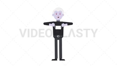 Male Vampire Putting on Face Mask Stock Animation