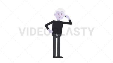 Male Vampire Searching with a Magnifying Glass Stock Animation
