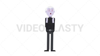 Male Vampire Surprised Stock Animation