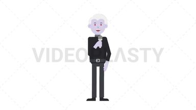 Male Vampire Talking on Microphone Stock Animation