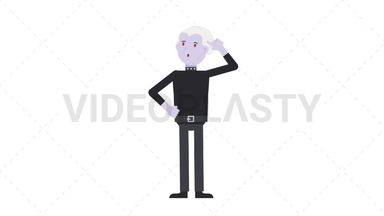 Male Vampire Thinking Stock Animation
