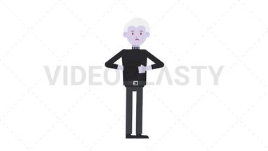 Male Vampire Using Tablet Sad Stock Animation