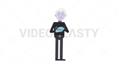 Male Vampire Washing Hands Stock Animation