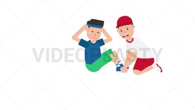 Man Doing Sit Ups Stock Animation