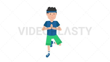 Man Doing Yoga Stock Animation