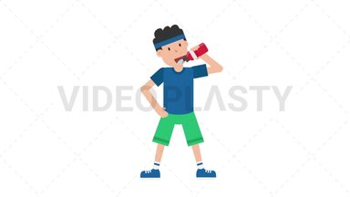 Man Drinking Water Stock Animation