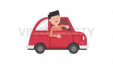 Man Driving Car Stock Animation