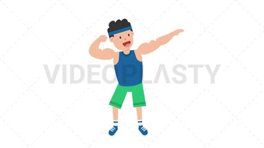Man Flexing Muscles Stock Animation